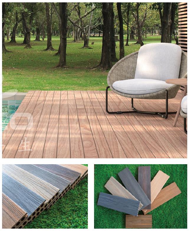 Intco New Arrival Weather Resistant HDPE Flooring Wood Plastic Composite 3D Garden Flooring Embossed PE Outdoor Deck