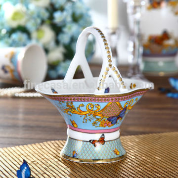 Luxury Fine New Bone China Decorative Storage Basket