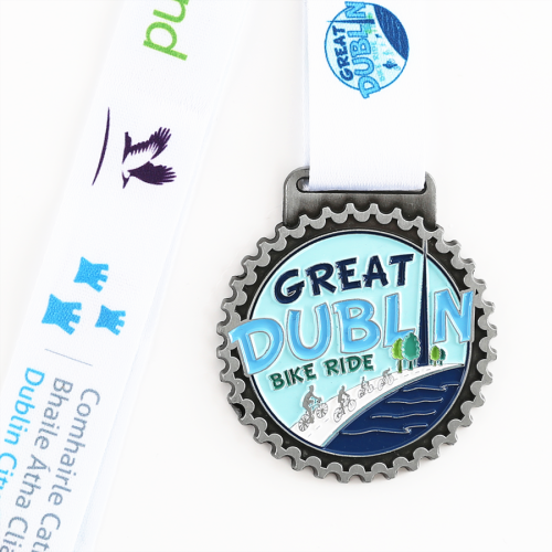 Medalha de esmalte de bicicleta de bicicleta Dublin personalizada