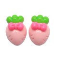 Lovely Flatback Vegetable Resin Carrot Bowknot Ornaments Crafts Hair Clip Making Supplies Children Kitchen Cooking Toys