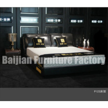 P123 Full PU Bed,Black Color PU Bed,Bedstead,Bedframe