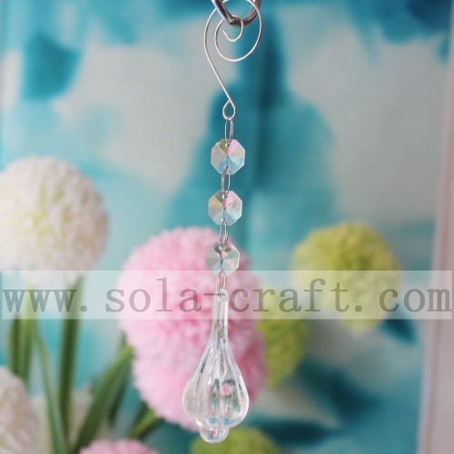 Prisme de chaîne de lustre en cristal acrylique par pendentif goutte d&#39;eau 18CM