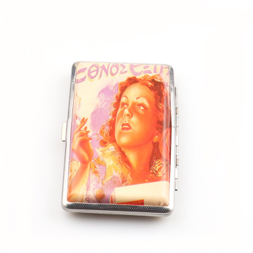 New  spot beauty figure rectangular stainless steel metal cigarette case tobacco box  wholesale