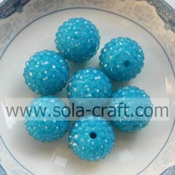 10*12MM 100pcs Blue Fluorescence Resin Rhinestone Beads Kids Jewelry