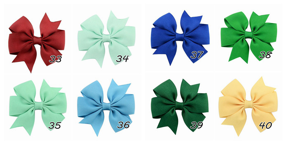 Plain ribbed ribbon fish-tail bow hair clip (7)