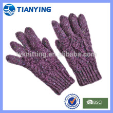 unique ladies' crocheted cable knit gloves