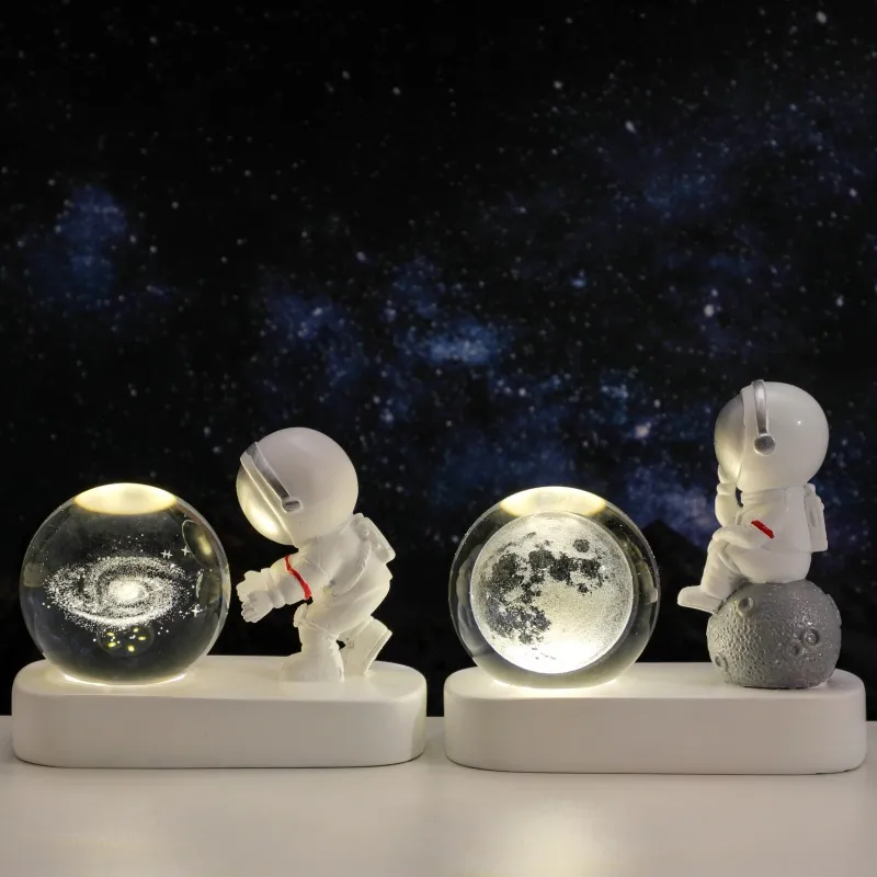 Astronaut, Starry Night Light, Crystal Ball, Luminous Base