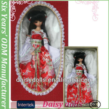 14 inch vinyl red Chinese minority doll