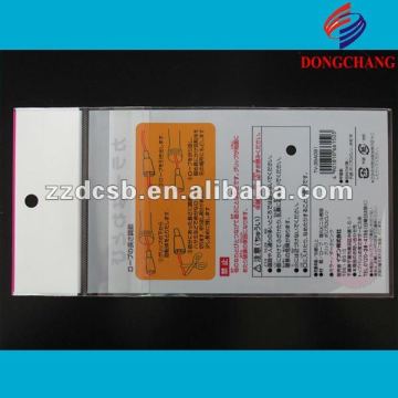 colored bopp plastic bag with header card