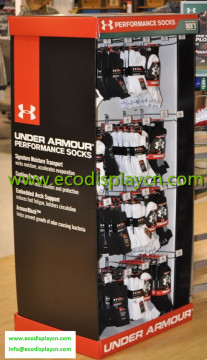 Two sided cardboard hook display shipper for Sock