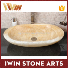 Natural stone sinks wash basins honey yellow onyx wash basins for bathroom use