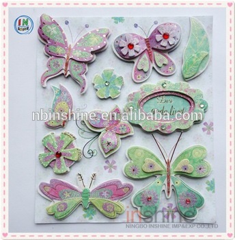 Butterfly handmade sticker , gift tags
