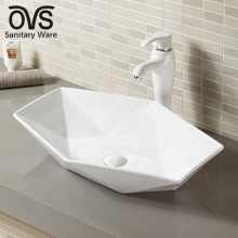Irregular Shape Ceramic Table Top Wash Basin Vessel Sinks for Countertops