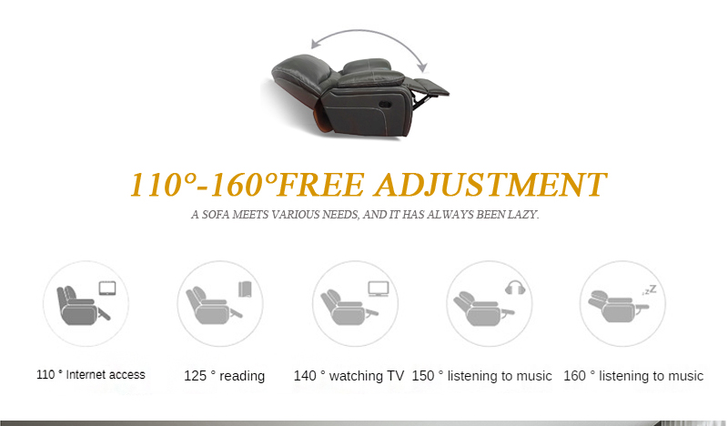 Free Adjustment Single Manual Recliner Sofa