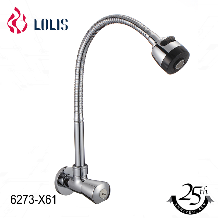 High body brass kitchen sink faucet chrome plating single hole cold water mixer tap