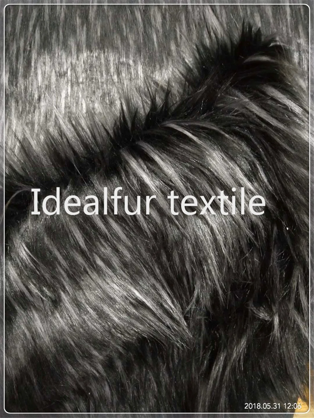 Two Tone Jacquard Long Pile Fake Fur Fabric