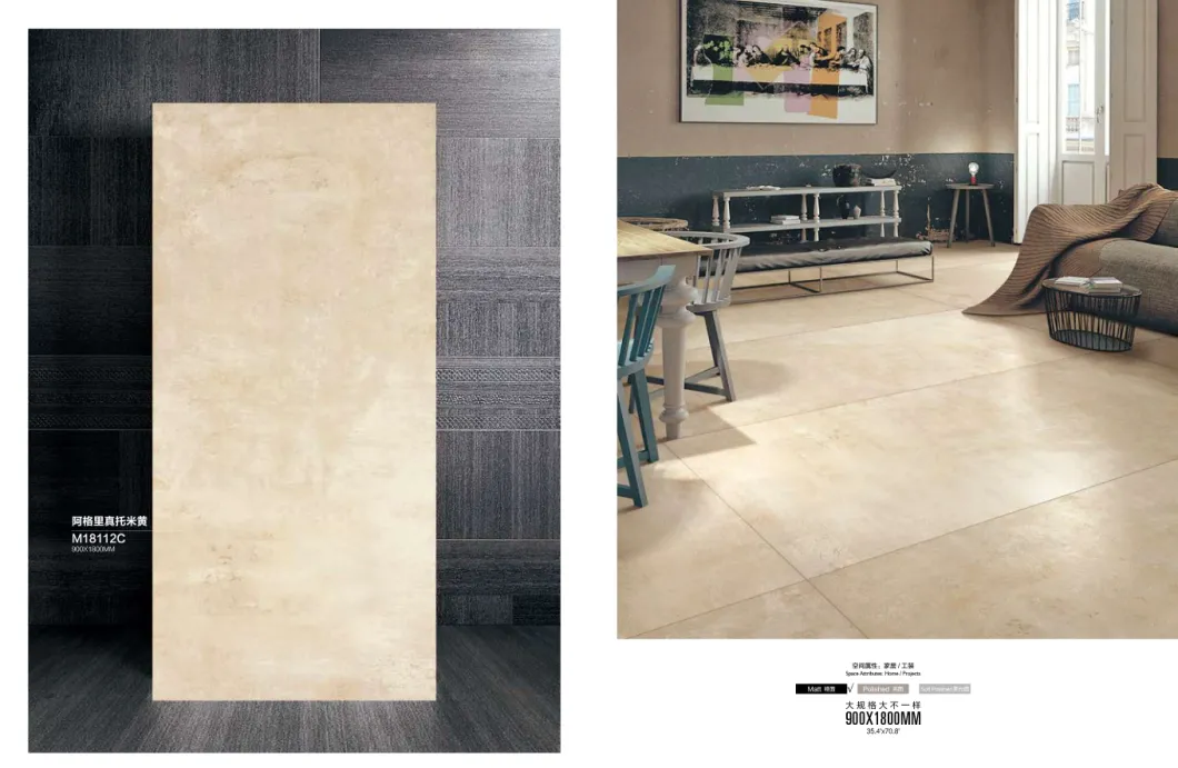 900X1800mm Big Size Agrigento Beige Tile Floor Bathroom