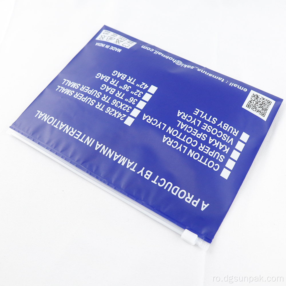 Geantă cu fermoar din polietilenă cu imprimare logo personalizat