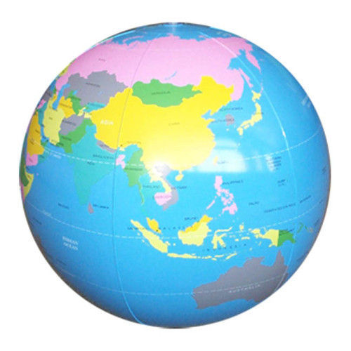 Personalized Pvc Inflatable Globe Beach Balls With Earth Map For Outdoor Activities