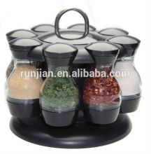 8 JARS CAROUSEL ROTATING Spice rack HOLDER 100ml Seasoning box