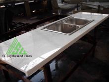 White Artificial Marble Kitchen Top