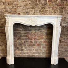 Baroque Carrara Marble Fireplace Mantel Rustic Elegance