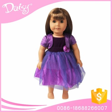 Custom 18 inch beautiful doll clothing purple tulle skirt dress