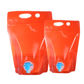 plastic standing zipper bag with portable handle