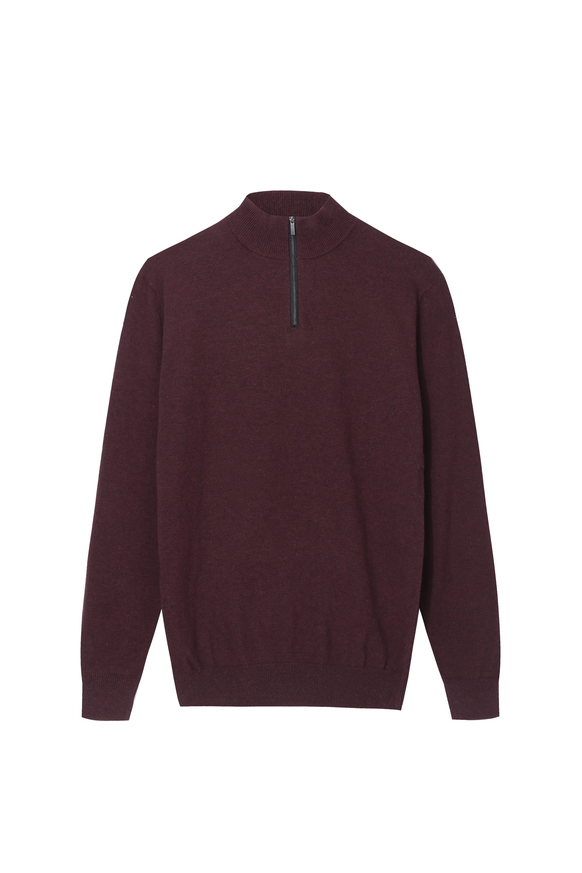 Men's Basic Quarter Zip Sweater Mock neck Pullover