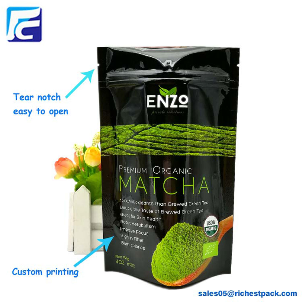 Custom printing zipper foil whey protein powder bag