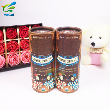 Round coated paper packaging chocolate cylinder box, cylinder packaging box for food