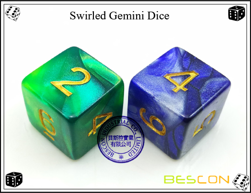 Swirled Gemini Dice-3 Swirled Gemini Dice-3