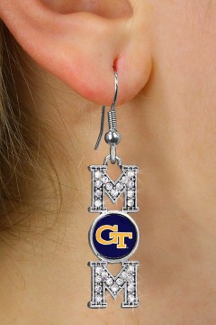 Lead, Cadmium, & Nickle Free MOM With The Georgia Tech University Logo Earring College Jewelry