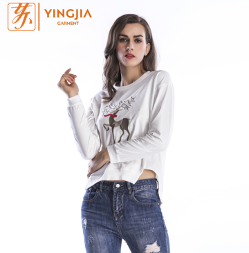 Fashion Womens Autumn Deer Pattern Printing Sweatshirts