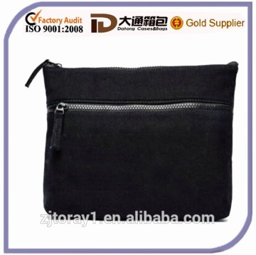 Black Canvas Cosmetic Bag Makeup Bag