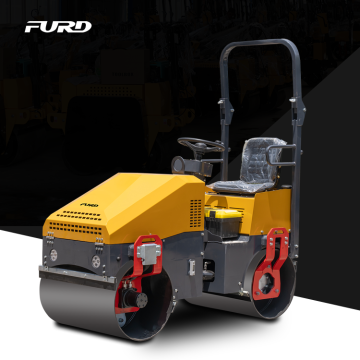 1ton Most popular diesel engine double steel vibratory road roller