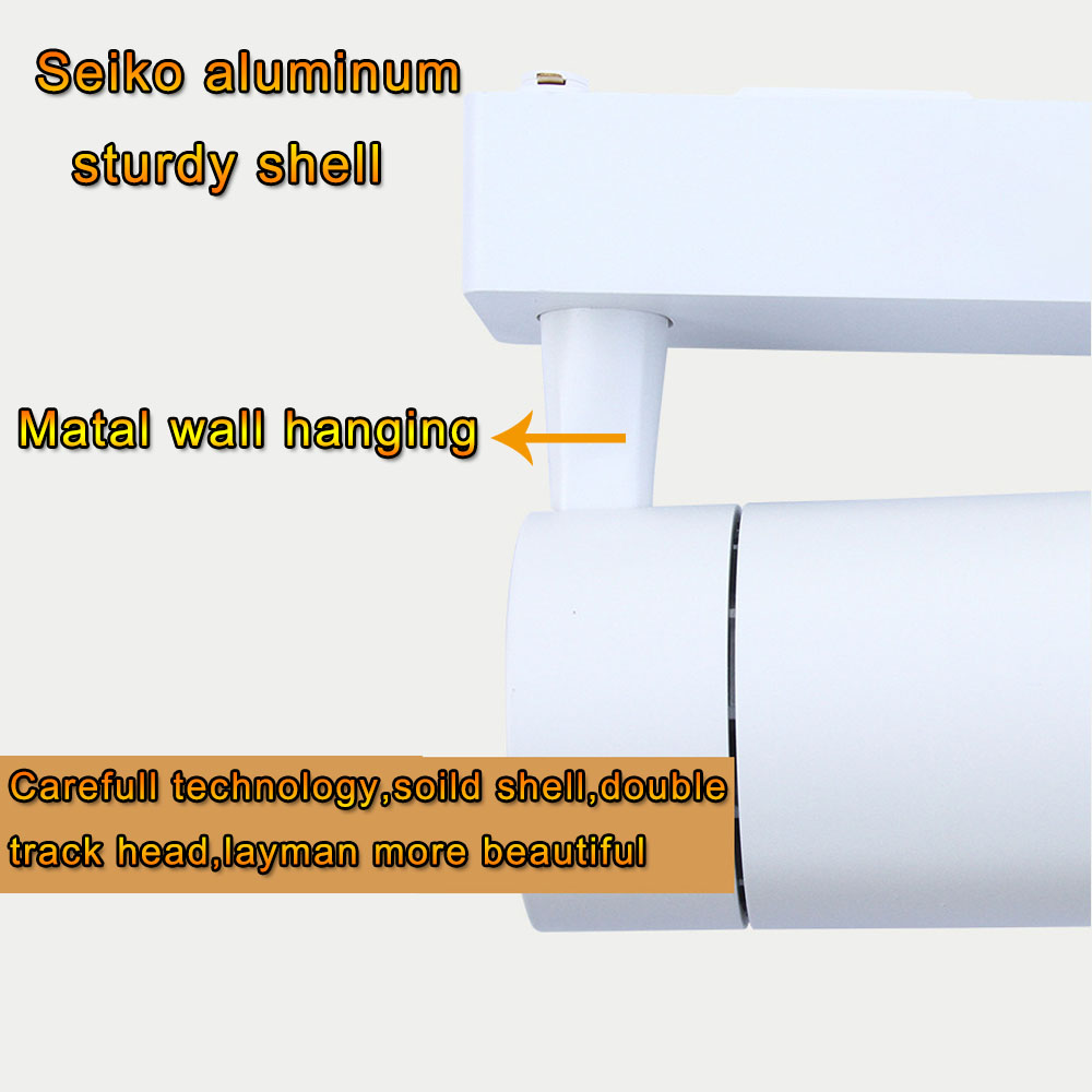 30W  high lumen led track spot light 2/3 wires Mounted Spotlights Magnetic COB Led Track light for commercial lighting