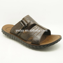 new arrival open toe men leather slipper