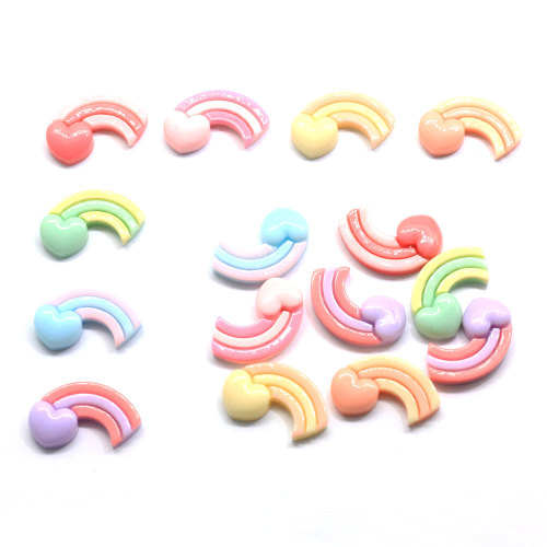 Ciondoli per perline in resina flatback a cuore popolare Kawaii per decorazioni artigianali fatte a mano Accessori per giocattoli per telefono Perline