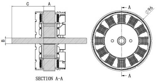 BL96 Siri Magnet kekal Synchronous Motor