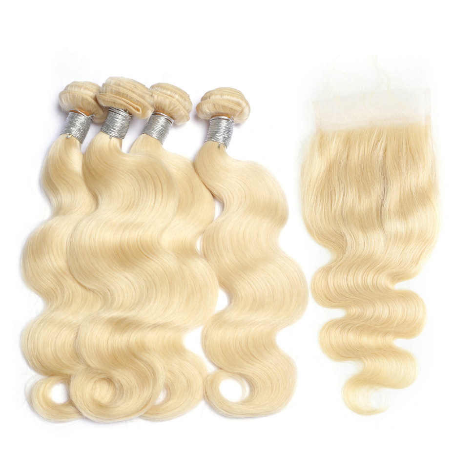 SPARK 4*4 Remy Brazilian 613 Blond Human Hair Transparent Swiss Lace Closure Extension for Women Blonde Silky Straight Frontal