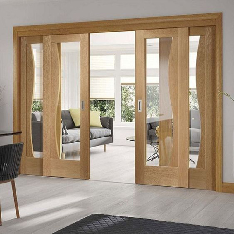 Modern sliding wood doors with glass