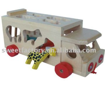 wooden animal train sets