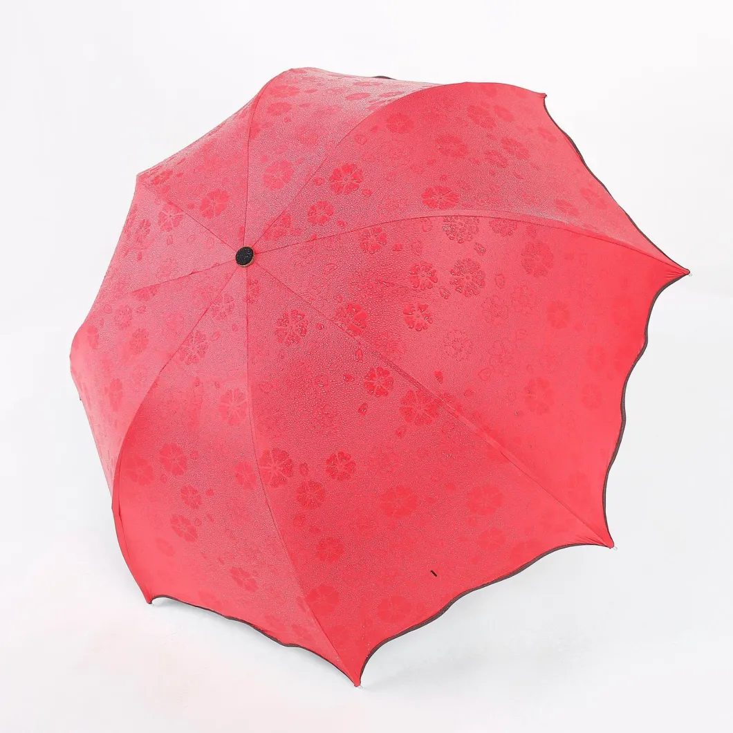 21 Inch Beautiful 3 Folding Promotional Cheap Change Color When Wet Umbrella Full Over Watermark Magic Umbrella