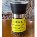 High concentration of black pepper granules