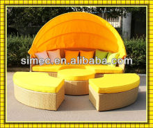 SIMEC outdor wicker rattan sunbed with canopy