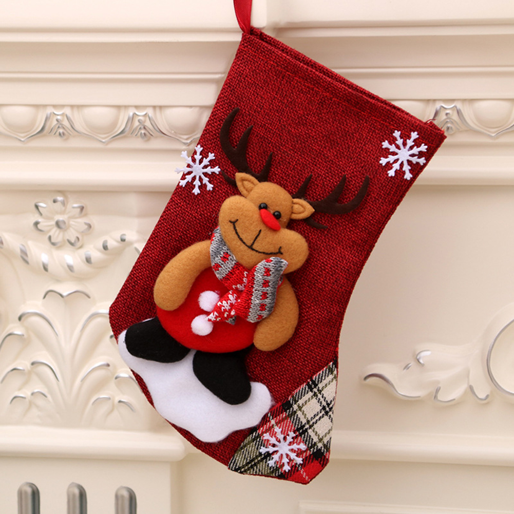 Christmas Stocking Christmas Tree Hanging Decoration Santa Claus Gift Candy Bags Home Party Xmas Decorations New Year Navidad