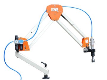 Pneumatic tapping machine with articulated arm