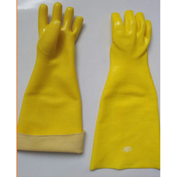 Guanti chimici rivestiti in PVC giallo 18 pollici