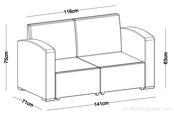 4 مقاعد صوفا في الهواء الطلق مجموعة صوفا